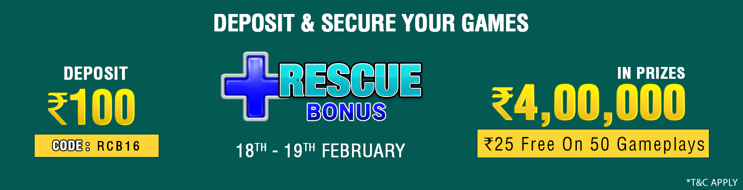 Rescue Bonus Deposit Cashback Contest