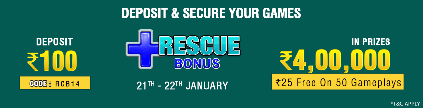 Rescue Bonus Deposit Cashback Contest
