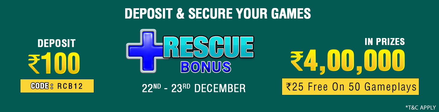 Rescue Bonus Deposit Cashback Contest