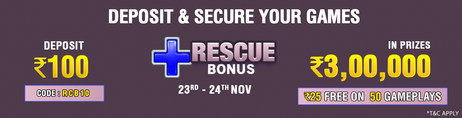 Rescue Bonus Deposit Cashback Contest